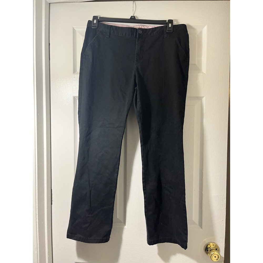 Cat & Jack Girls Black Straight Leg Chino Pants Plus Size‎ 18 School Uniform